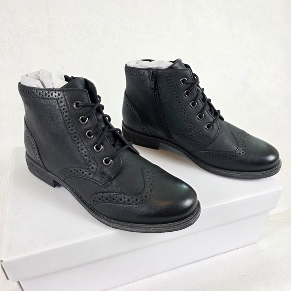 Josef Seibel Siena 75 Women's EU 37 Black Leather Ankle BootsNew